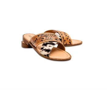 Hand Tooled Cow Hide Sandals