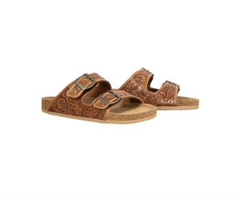 Hand Tooled Cross Sandals