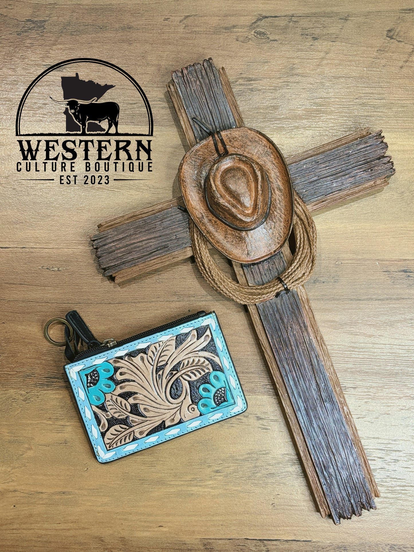 Turquoise Creek Hand Tooled Wallet